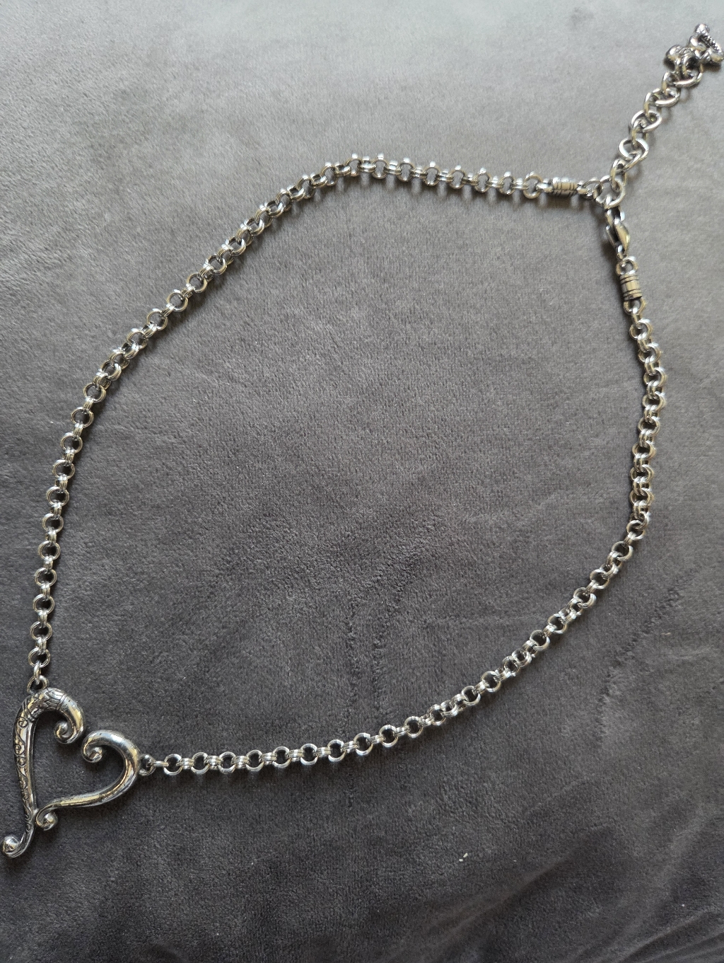 Rare Vintage Brighton Sterling Silver Art Heart Necklace - Tested